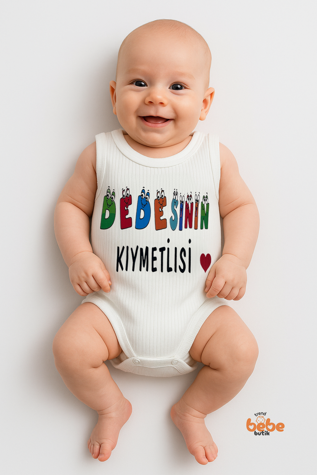 Dedesinin Kıymetlisi Yazılı %100 Pamuklu Ribana Çıtçıtlı Zıbın Body 6-36 Ay Unisex Bebek Tulum 36 AY