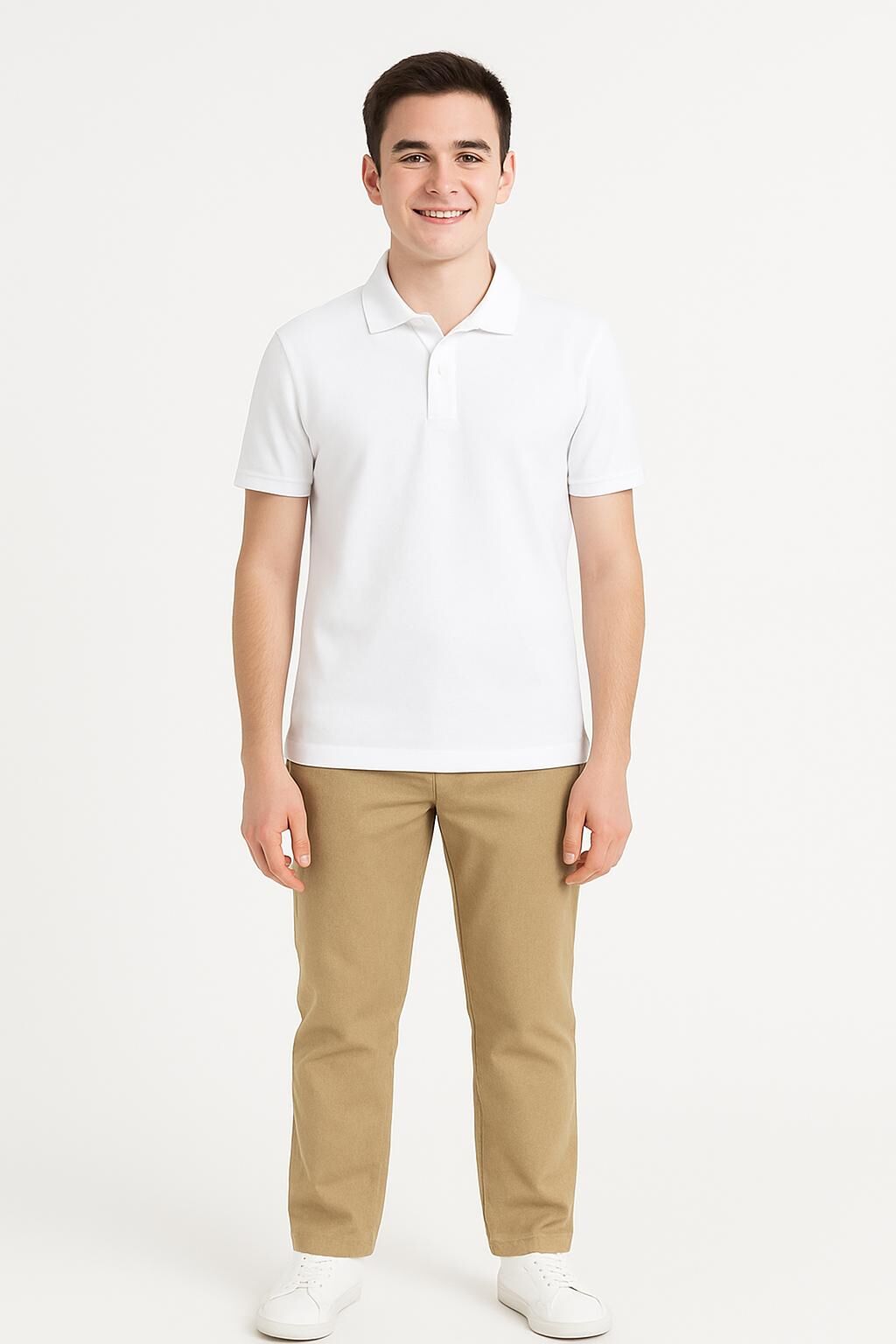 Polo Yaka Tişört %100 Pamuk, Premium Kalite, Düz Renk, Klasik ve Şık Yazlık, Günlük Düz Renk 3XL - BEYAZ