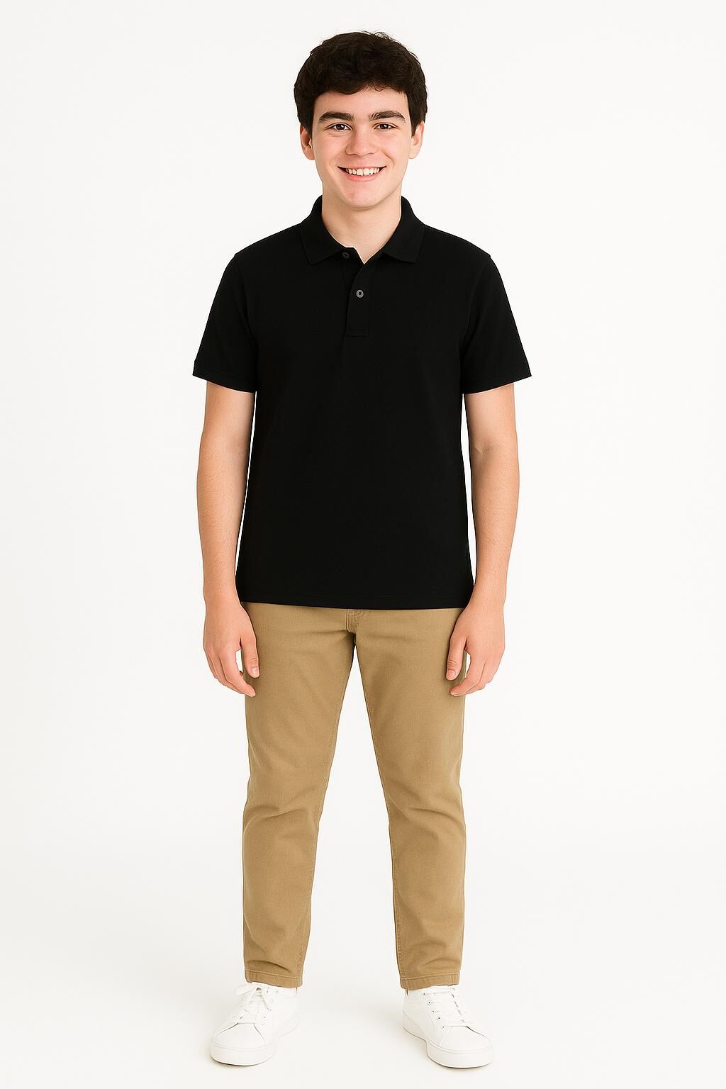Polo Yaka Tişört %100 Pamuk, Premium Kalite, Düz Renk, Klasik ve Şık Yazlık, Günlük Düz Renk 3XL - SİYAH