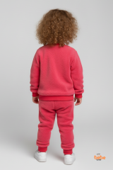 Kız Çocuk Labubu Karakter Nakışlı Peluş Polar Pijama Takımı | Kışlık 2’li Ev Giyim Seti