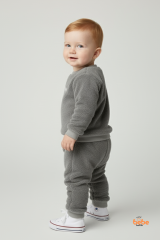 Erkek Çocuk Dinozor Nakışlı 2’li Peluş Polar Pijama Takımı Ev ve Günlük Giyim Seti Eşofman Takımı