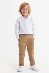 Erkek Çocuk Eşofman Beli Lastikli Eşofman,bej Renk Eşofman Alt, Keten Gabardin Kumaş Okul Eşofman 8-9 Yaş - BEJ