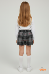Kız Çocuk Kaşkorşe Ekoseli Şort Etek – Okul & Günlük Giyim Rahat Şık Şort Etek