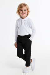 Erkek Çocuk Eşofman Beli Lastikli Eşofman,bej Renk Eşofman Alt, Keten Gabardin Kumaş Okul Eşofman SİYAH - 8-9 Yaş