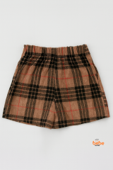 Kız Çocuk Kaşkorşe Ekoseli Şort Etek – Okul & Günlük Giyim Rahat Şık Şort Etek 5 YAŞ