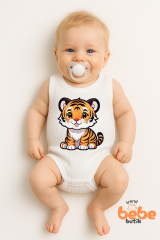 Aslan Baskılı Bebek Zıbın Body – %100 Pamuk Çıtçıtlı Atlet Body | 6-36 Ay Unisex Bebek Tulum 36 AY