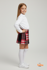 Kız Çocuk Kaşkorşe Ekoseli Şort Etek – Okul & Günlük Giyim Rahat Şık Şort Etek
