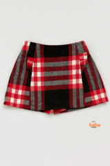 Kız Çocuk Kaşkorşe Ekoseli Şort Etek – Okul & Günlük Giyim Rahat Şık Şort Etek