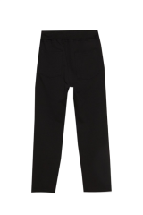 Kız Çocuk Lastikli Ribana Bel Kanvas Çocuk Pantolonu Okul Pantolon SİYAH - 12-13 Yaş