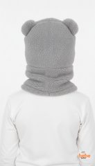 Erkek Çocuk Kulaklı Bere Boyunluk Takım Polar Kumaşlı Süper Hero Desenli Kışlık Şapka & Atkı 3-12Yaş