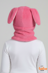 Kız Çocuk Kulaklı Bere Boyunluk Takım – Sevimli Tavşan Desenli Polar Kışlık Şapka & Atkı, 3-12 Yaş