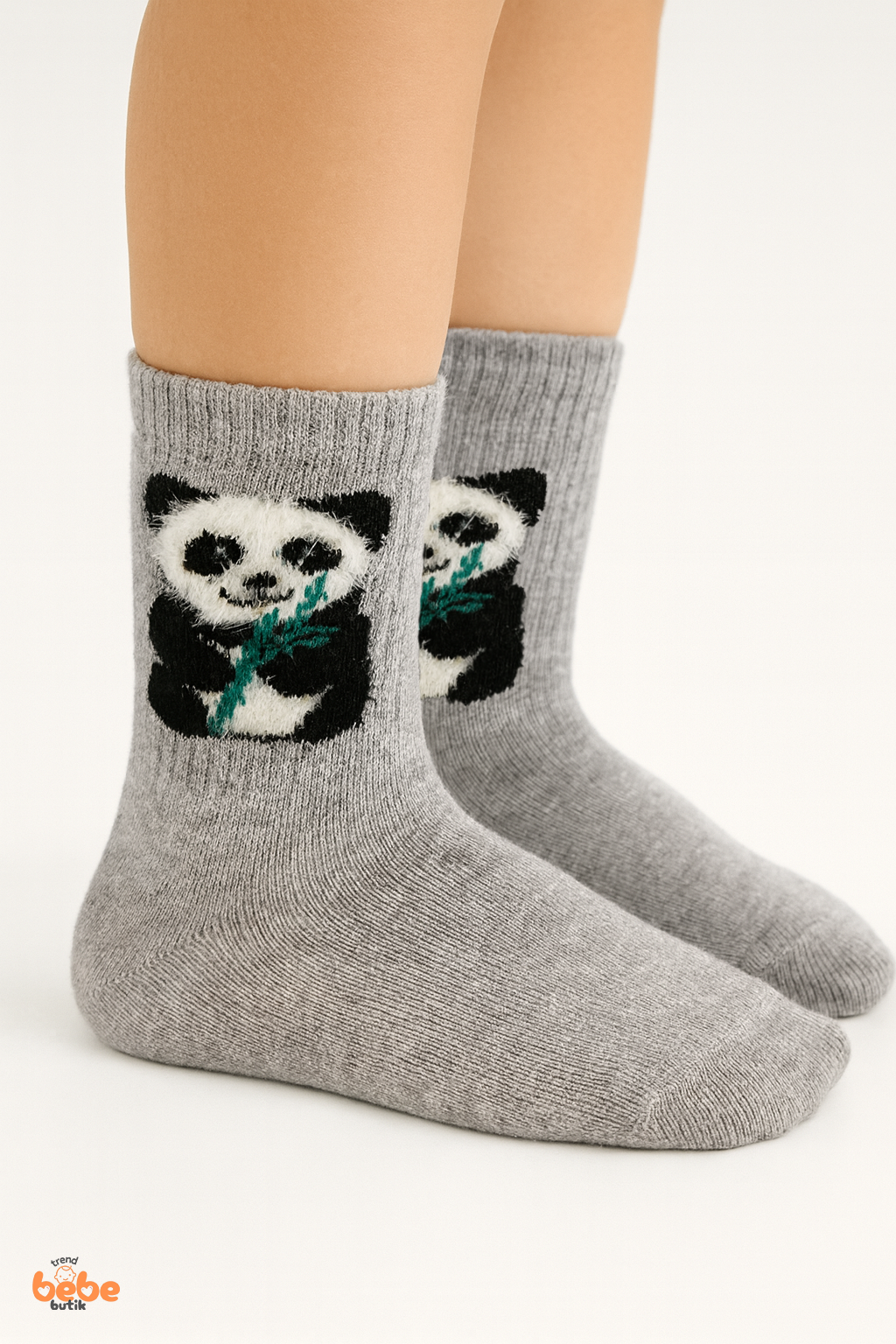 Sevimli Panda Figürlü Çocuk Çorap Pamuklu Günlük ve Okul Çorabı Kız ve Erkek Çocuk Panda Çorap