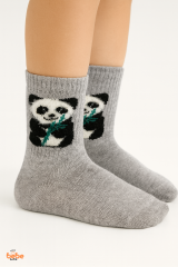 Sevimli Panda Figürlü Çocuk Çorap Pamuklu Günlük ve Okul Çorabı Kız ve Erkek Çocuk Panda Çorap