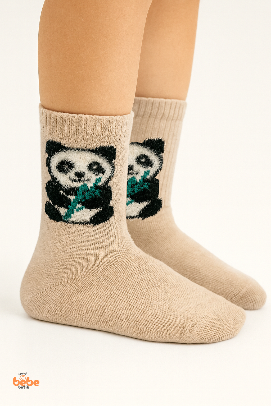 Sevimli Panda Figürlü Çocuk Çorap Pamuklu Günlük ve Okul Çorabı Kız ve Erkek Çocuk Panda Çorap