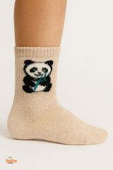 Sevimli Panda Figürlü Çocuk Çorap Pamuklu Günlük ve Okul Çorabı Kız ve Erkek Çocuk Panda Çorap