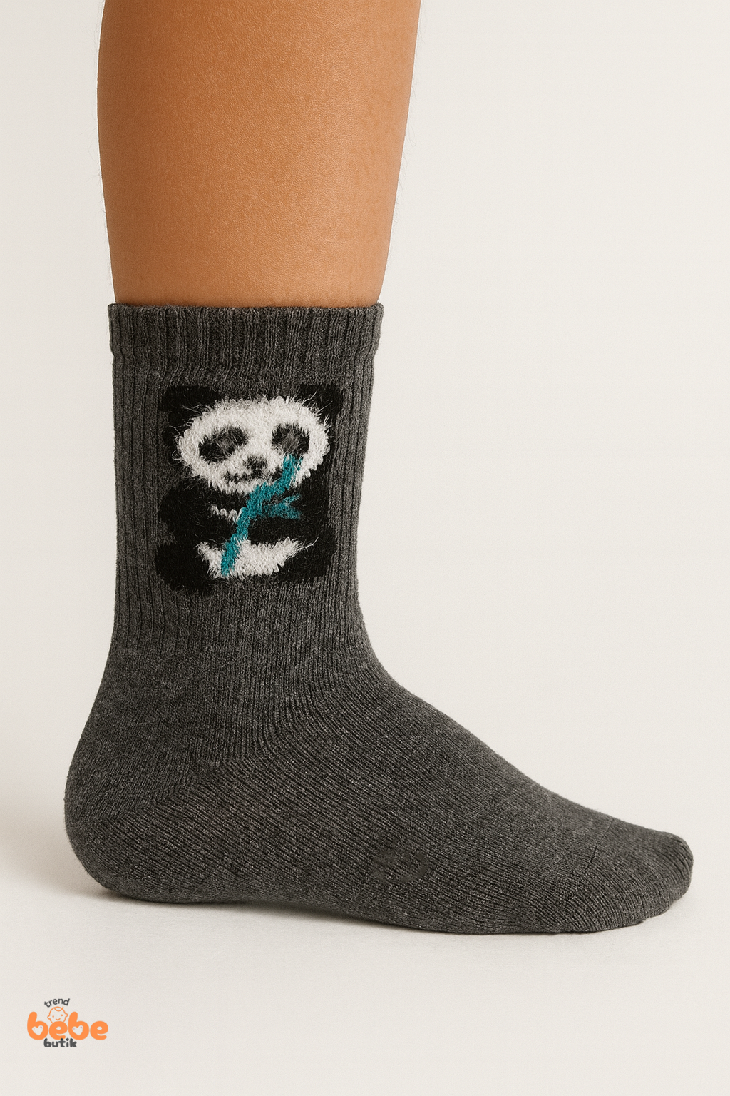 Sevimli Panda Figürlü Çocuk Çorap Pamuklu Günlük ve Okul Çorabı Kız ve Erkek Çocuk Panda Çorap