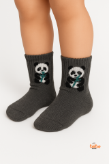 Sevimli Panda Figürlü Çocuk Çorap Pamuklu Günlük ve Okul Çorabı Kız ve Erkek Çocuk Panda Çorap