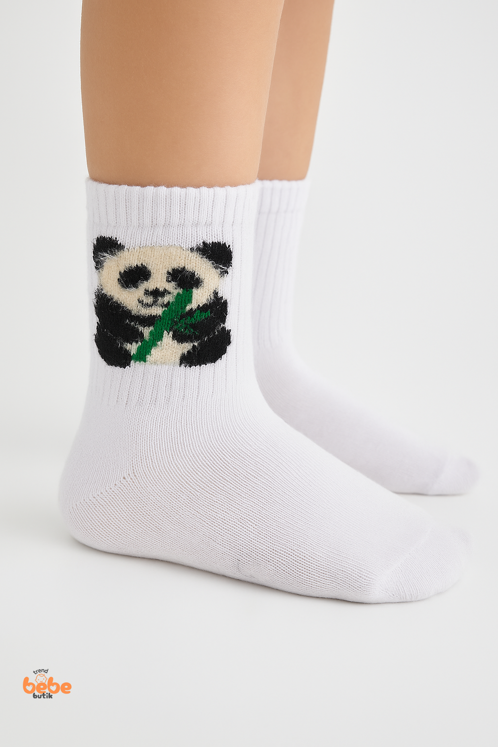 Sevimli Panda Figürlü Çocuk Çorap Pamuklu Günlük ve Okul Çorabı Kız ve Erkek Çocuk Panda Çorap