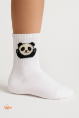 Sevimli Panda Figürlü Çocuk Çorap Pamuklu Günlük ve Okul Çorabı Kız ve Erkek Çocuk Panda Çorap