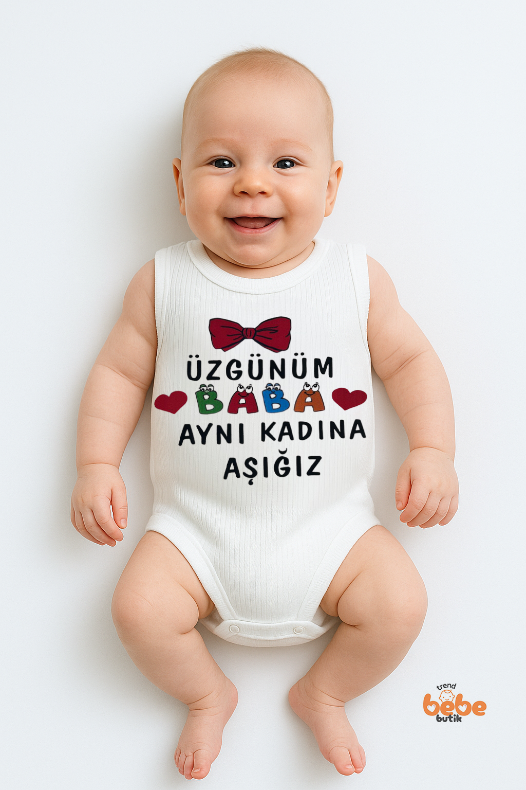 Üzgünüm Baba Aynı Kadına Aşığız Yazılı %100 Pamuklu Ribana Tulum Body Zıbın Çıtçıtlı 6–36 Ay Unisex 36 AY
