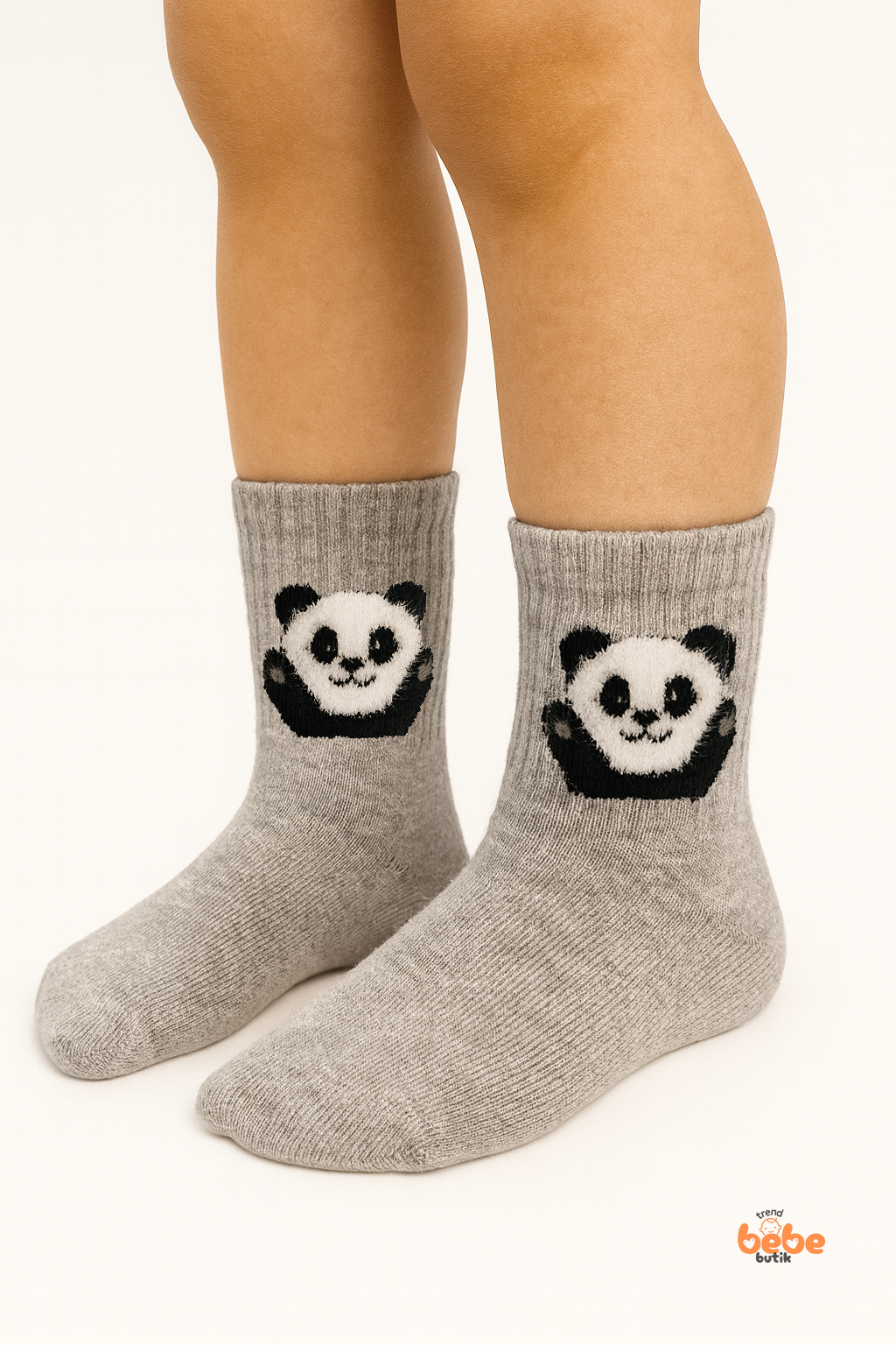 Sevimli Panda Figürlü Çocuk Çorap Pamuklu Günlük ve Okul Çorabı Kız ve Erkek Çocuk Panda Çorap