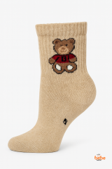 Ayıcık Desenli Kız Erkek Çocuk Çorap 2-9 Yaş | Pamuklu, Çocuk Çorabı