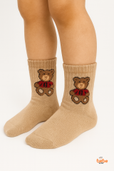 Ayıcık Desenli Kız Erkek Çocuk Çorap 2-9 Yaş | Pamuklu, Çocuk Çorabı