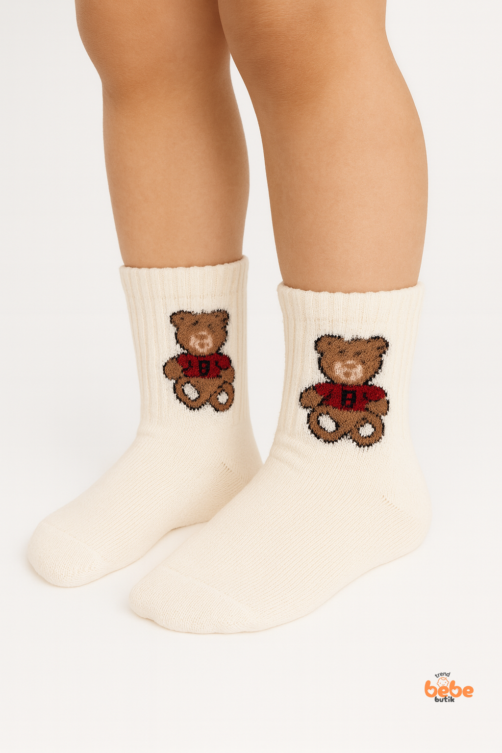 Ayıcık Desenli Kız Erkek Çocuk Çorap 2-9 Yaş | Pamuklu, Çocuk Çorabı