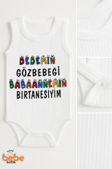 Dedemin Gözbebeği Babaannemin Birtanesiyim Yazılı Pamuklu Ribana Çıtçıtlı Zıbın Body Bebek Tulum 36 AY