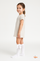 Kız Çocuk Diz Altı Çorap Kurdele ve Taş Detaylı – Okul, Günlük ve Özel Gün Çorabı Rahat Esnek Şık