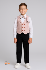 Erkek Çocuk Yelekli Takım Elbise Papyonlu 3’lüSet Gömlek,Pantolon,Yelek Düğün,Sünnet,Bayramlık Takım 10 YAŞ