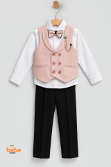 Erkek Çocuk Yelekli Takım Elbise Papyonlu 3’lüSet Gömlek,Pantolon,Yelek Düğün,Sünnet,Bayramlık Takım 10 YAŞ