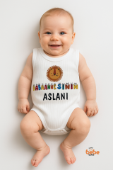 Babaannesinin Aslanı Yazılı %100 Pamuklu Ribana Çıtçıtlı Zıbın Body 6-36 Ay Unisex Bebek Tulum 36 AY