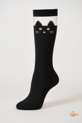 Kız Çocuk Diz Altı Çorap – Sevimli Kedi Desenli – Okul, Günlük ve Özel Gün Çorabı 9 YAŞ