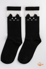 Kız Çocuk Diz Altı Çorap – Sevimli Kedi Desenli – Okul, Günlük ve Özel Gün Çorabı 9 YAŞ