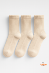 Kadın Çorap 3’lü Paket Kısa Soket Pamuklu Ribana Günlük Rahat Çorap Patik Çorap