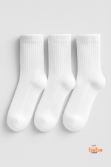 Kadın Çorap 3’lü Paket Kısa Soket Pamuklu Ribana Günlük Rahat Çorap Patik Çorap