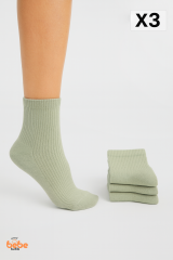Kadın Çorap 3’lü Paket Kısa Soket Pamuklu Ribana Günlük Rahat Çorap Patik Çorap