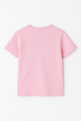 Sevimli Mavi Uzaylı Baskılı Kız Çocuk Tişörtü | Eğlenceli Karakter Desenli Pamuklu Yazlık T-Shirt Pembe 3-4 Yaş