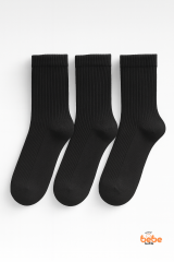 Kadın Çorap 3’lü Paket Kısa Soket Pamuklu Ribana Günlük Rahat Çorap Patik Çorap