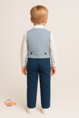 Erkek Çocuk Damatlık Takım 4’lü Set –Papyonlu Yelek, Gömlek ve Pantolon –Düğün ve Özel Gün 3 YAŞ