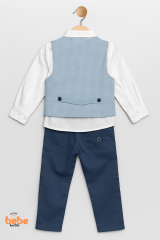 Erkek Çocuk Damatlık Takım 4’lü Set –Papyonlu Yelek, Gömlek ve Pantolon –Düğün ve Özel Gün 3 YAŞ