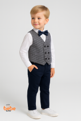 Erkek Çocuk Damatlık Takım 4’lü Set –Papyonlu Yelek, Gömlek ve Pantolon –Düğün ve Özel Gün Kıyafeti