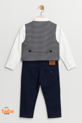 Erkek Çocuk Damatlık Takım 4’lü Set –Papyonlu Yelek, Gömlek ve Pantolon –Düğün ve Özel Gün Kıyafeti