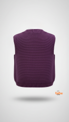 Kız Çocuk Örgü Triko Yelek – Renkli Ponponlu Düğmeli Süveter Günlük Şık Örgü Yelek