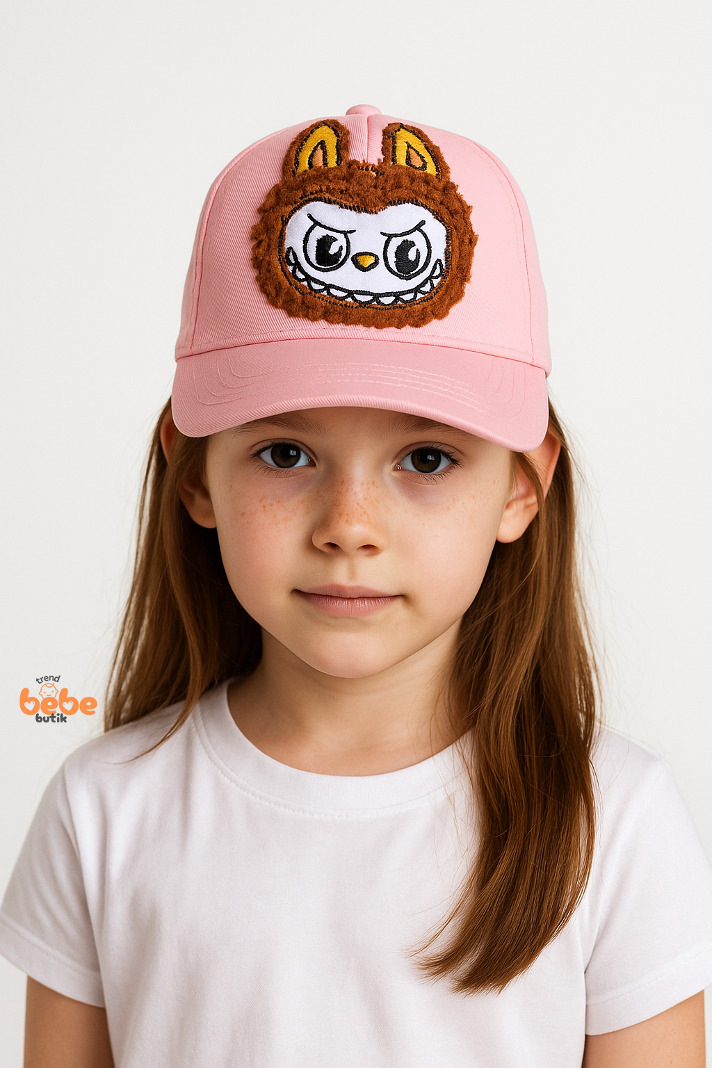 Labubu Karakterli Çocuk Şapka – Sevimli Nakışlı Yazlık Kep 6-12 Yaş Kız Çocuk Şapka Modeli Pembe