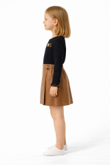 Kız Çocuk Günlük & Özel Gün Takımı – Trend Deri Etekli Model 2-5 Yaş 2 Yaş