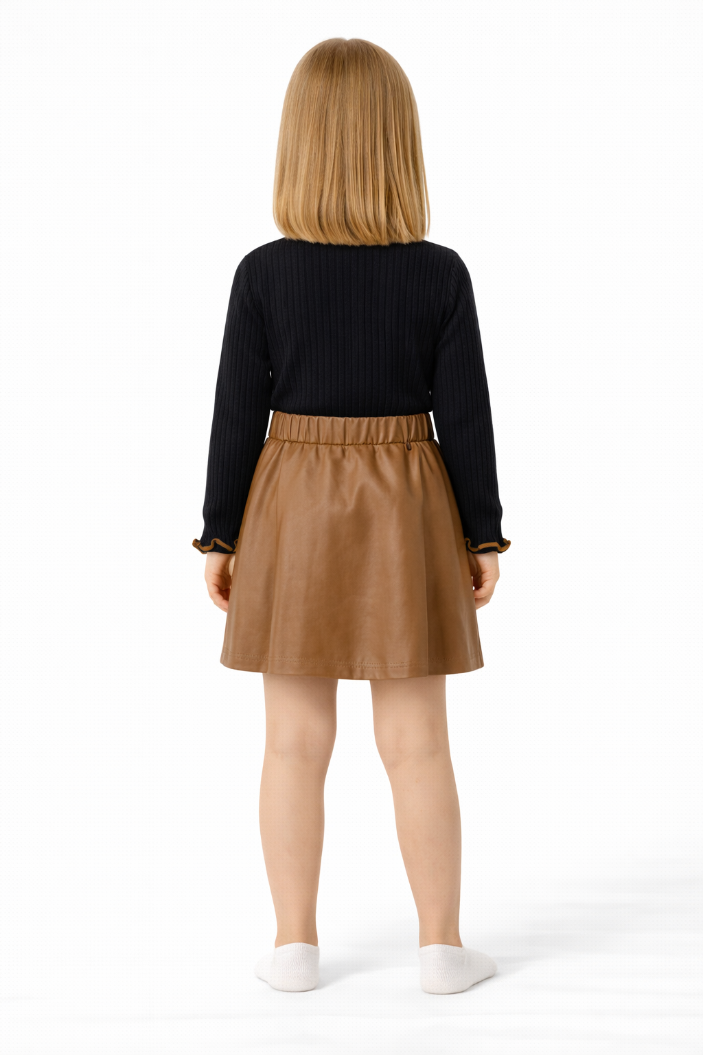 Kız Çocuk Günlük & Özel Gün Takımı – Trend Deri Etekli Model 2-5 Yaş 2 Yaş