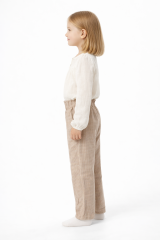 Kız Çocuk Ekru Bluzlu Pantolon Takım – Şık Kombin 4-5 Yaş