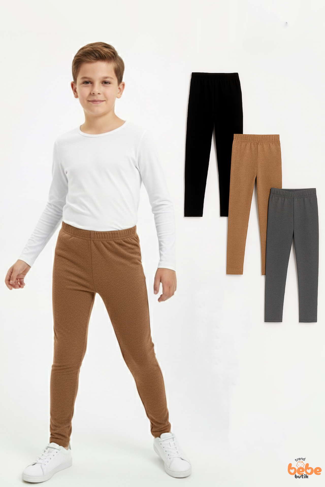 Erkek Çocuk 3’lü İçi Şardonlu Esnek İçlik Tayt ,Günlük Spor Rahat Okul Giyim 3'lü Renk Kombini Tayt 15 YAŞ